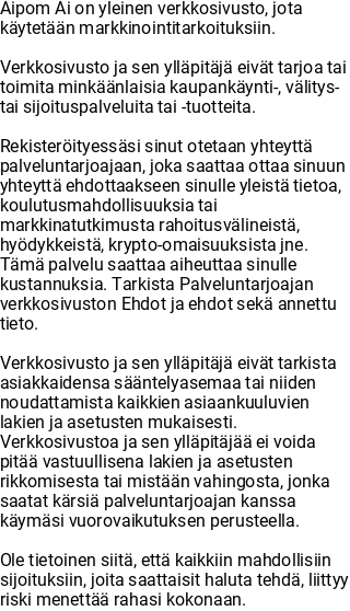 Riski popup Mobiili